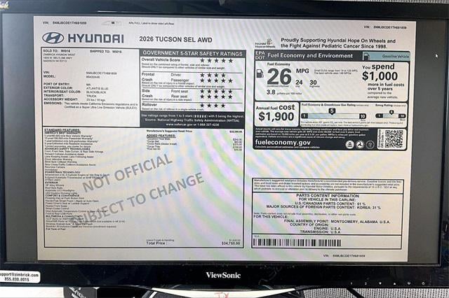 2026 Hyundai TUCSON SEL