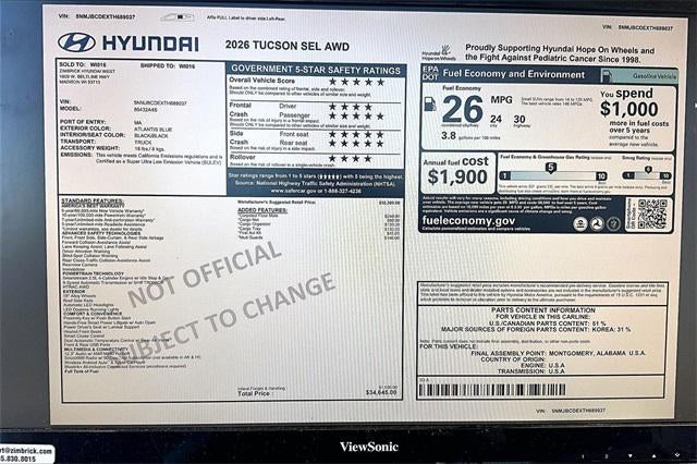 2026 Hyundai TUCSON SEL AWD