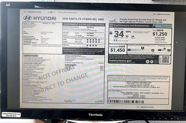 2026 Hyundai SANTA FE HYBRID SEL