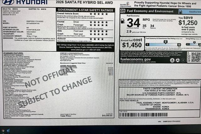 2026 Hyundai SANTA FE HYBRID SEL
