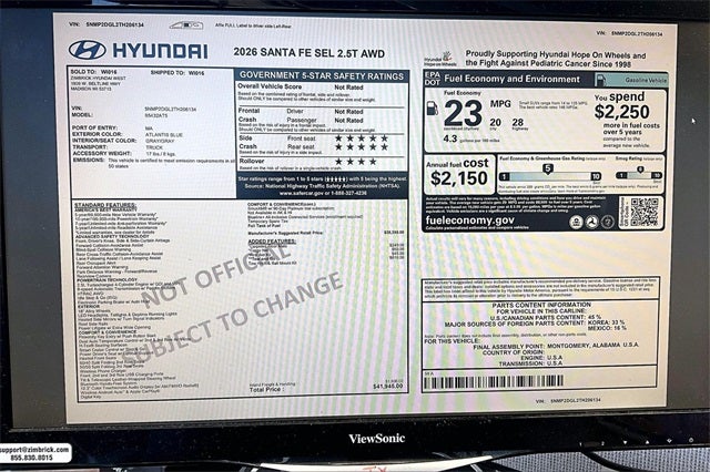 2026 Hyundai SANTA FE SEL AWD