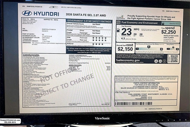 2026 Hyundai SANTA FE SEL AWD