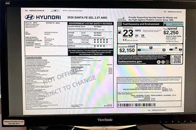 2026 Hyundai SANTA FE SEL AWD