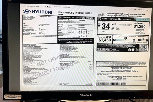 2026 Hyundai SANTA FE HYBRID Limited