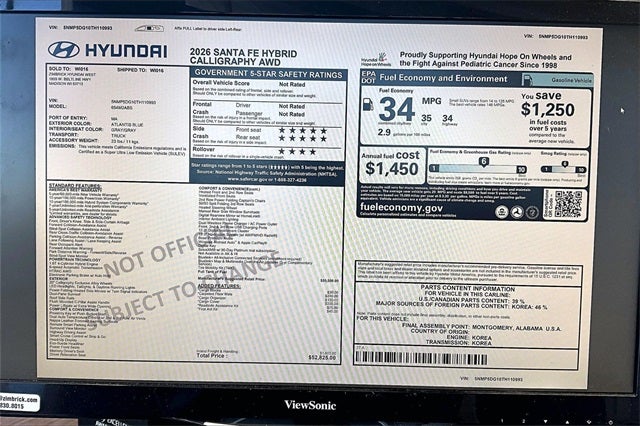 2026 Hyundai SANTA FE HYBRID Calligraphy