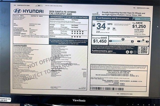 2026 Hyundai SANTA FE HYBRID Calligraphy