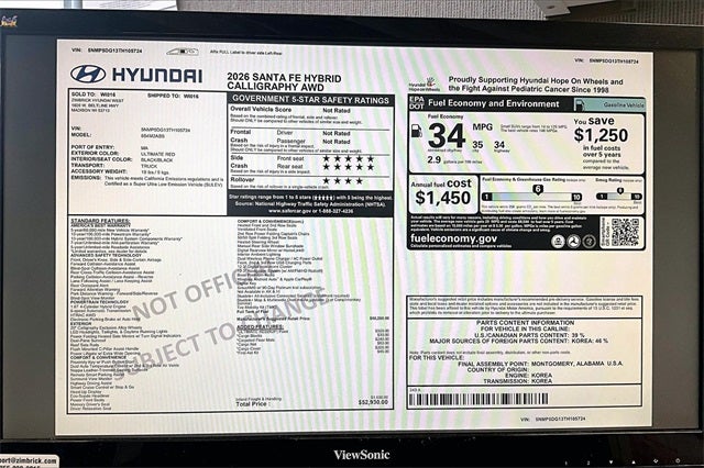 2026 Hyundai SANTA FE HYBRID Calligraphy
