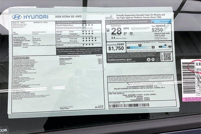 2026 Hyundai KONA SE AWD