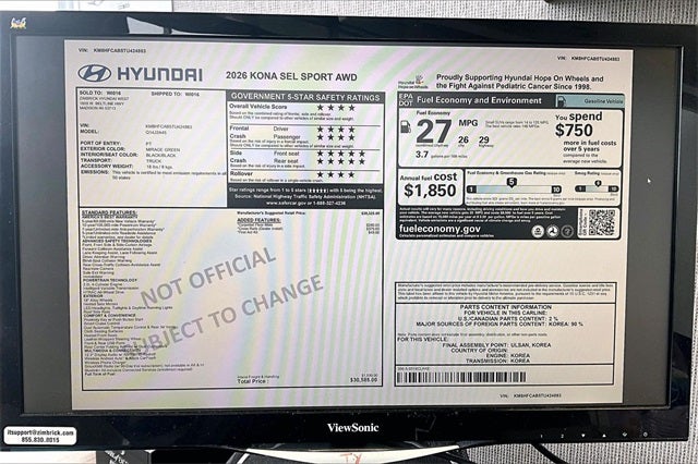 2026 Hyundai KONA SEL Sport AWD