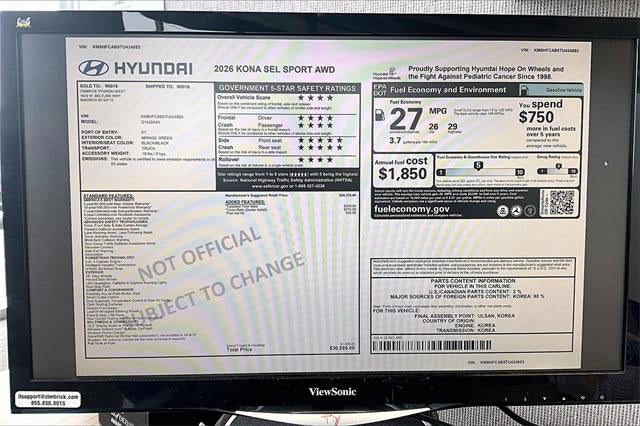 2026 Hyundai KONA SEL Sport AWD