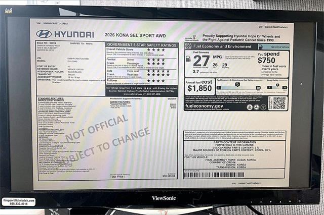 2026 Hyundai KONA SEL Sport AWD