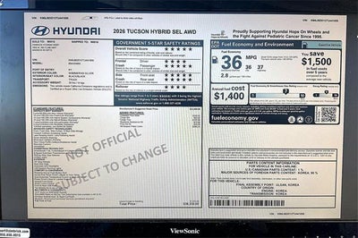 2026 Hyundai TUCSON HYBRID SEL AWD