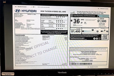 2026 Hyundai TUCSON HYBRID SEL AWD