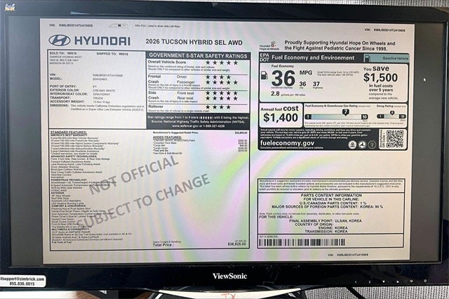 2026 Hyundai TUCSON HYBRID SEL AWD