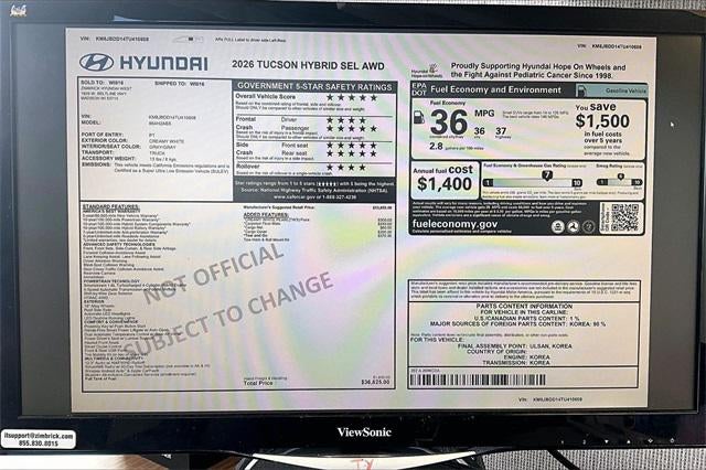 2026 Hyundai TUCSON HYBRID SEL AWD