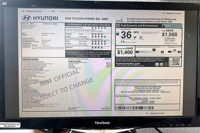 2026 Hyundai TUCSON HYBRID SEL AWD