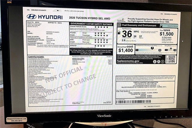 2026 Hyundai TUCSON HYBRID SEL AWD