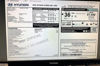 2026 Hyundai TUCSON HYBRID SEL AWD