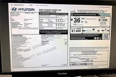 2026 Hyundai TUCSON HYBRID SEL Convenience