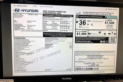 2026 Hyundai TUCSON HYBRID SEL Convenience