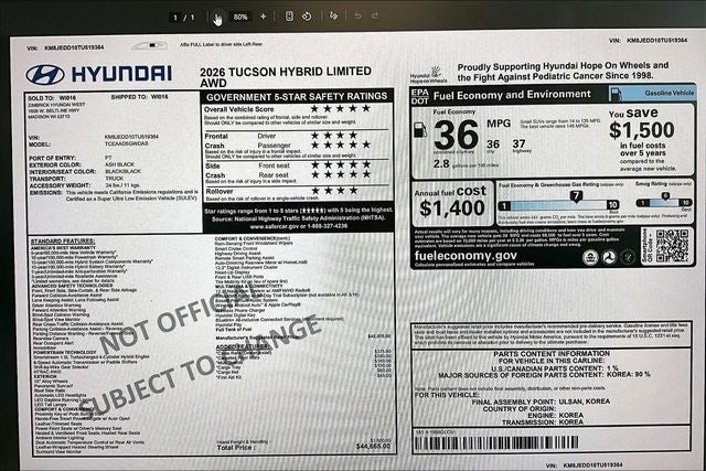 2026 Hyundai TUCSON HYBRID Limited