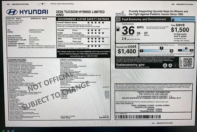 2026 Hyundai TUCSON HYBRID Limited