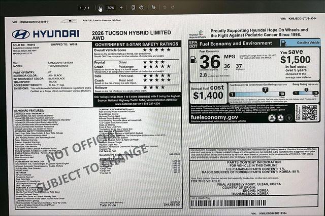 2026 Hyundai TUCSON HYBRID Limited