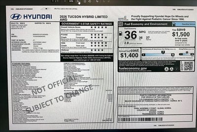 2026 Hyundai TUCSON HYBRID Limited