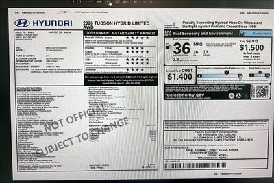 2026 Hyundai TUCSON HYBRID Limited