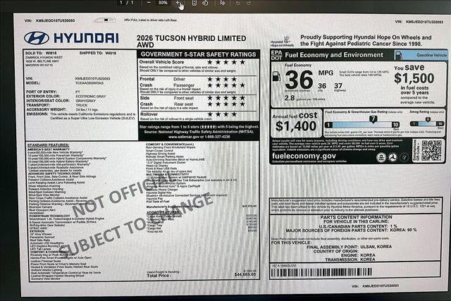 2026 Hyundai TUCSON HYBRID Limited