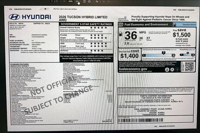 2026 Hyundai TUCSON HYBRID Limited