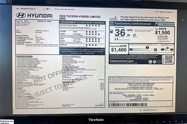 2026 Hyundai TUCSON HYBRID Limited