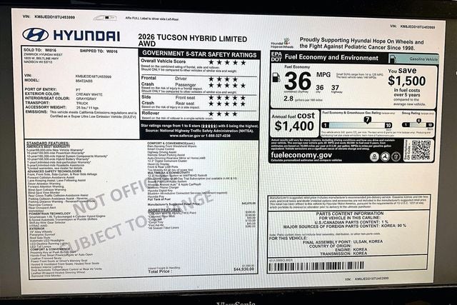2026 Hyundai TUCSON HYBRID Limited