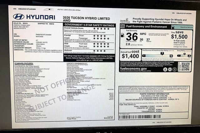 2026 Hyundai TUCSON HYBRID Limited