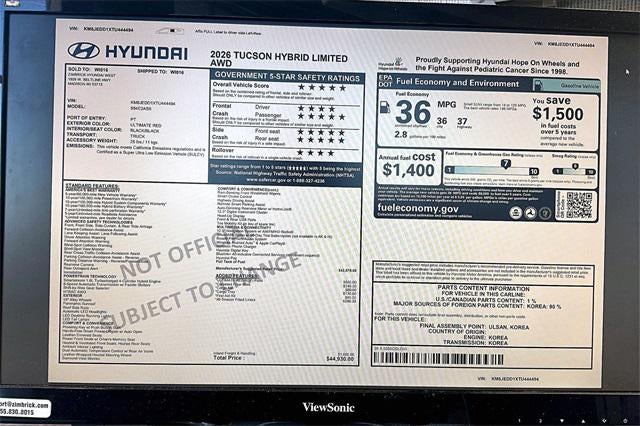 2026 Hyundai TUCSON HYBRID Limited