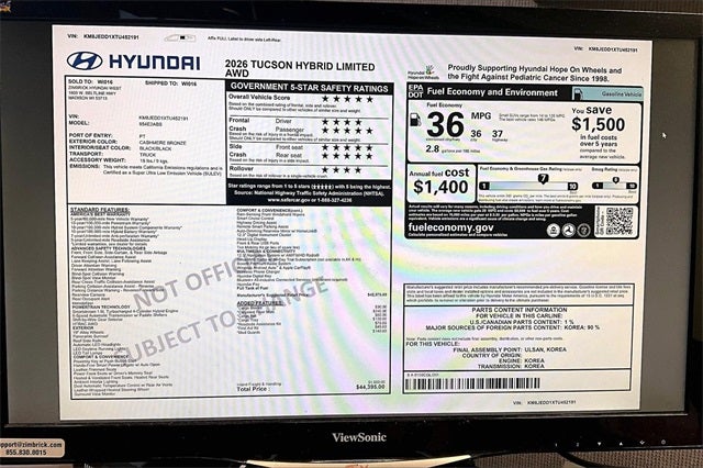 2026 Hyundai TUCSON HYBRID Limited