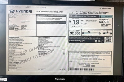 2026 Hyundai PALISADE XRT Pro