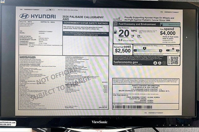 2026 Hyundai PALISADE Calligraphy AWD