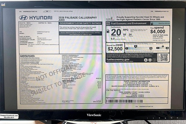 2026 Hyundai PALISADE Calligraphy AWD