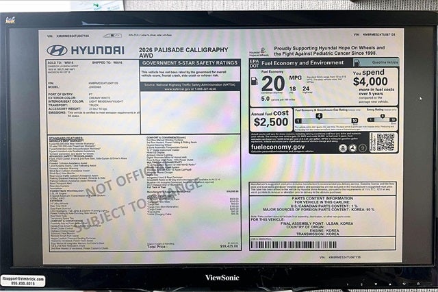 2026 Hyundai PALISADE Calligraphy AWD