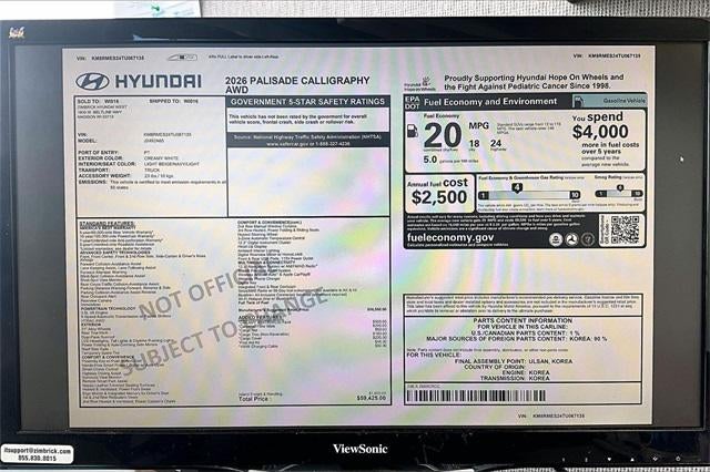 2026 Hyundai PALISADE Calligraphy AWD