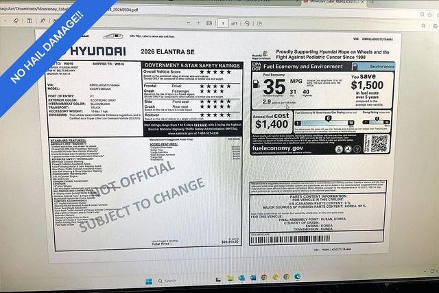 2026 Hyundai ELANTRA SE