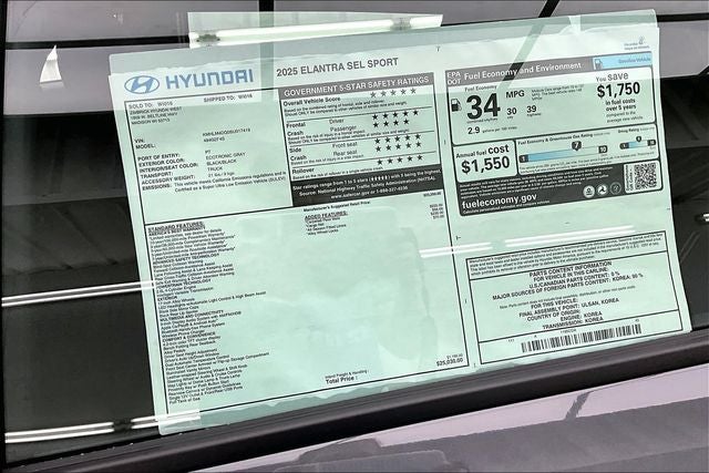 2025 Hyundai ELANTRA SEL Sport