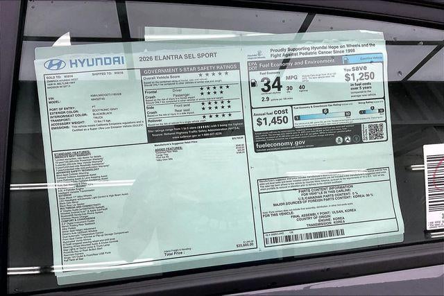 2026 Hyundai ELANTRA SEL Sport