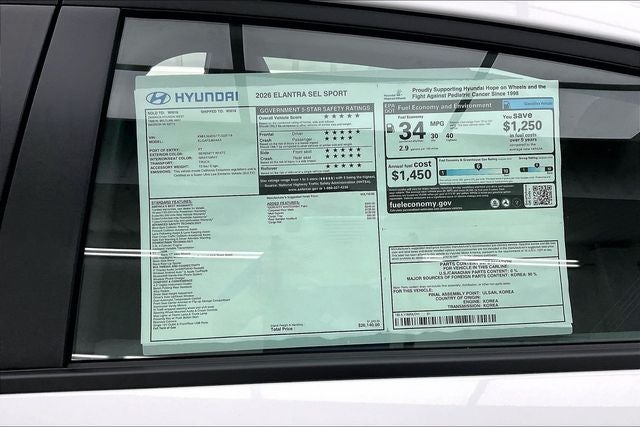 2026 Hyundai ELANTRA SEL Sport