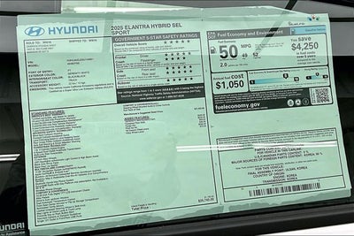 2025 Hyundai ELANTRA HYBRID SEL Sport