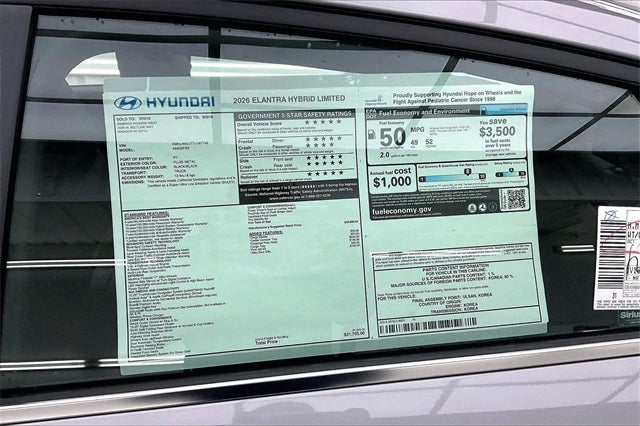 2026 Hyundai ELANTRA HYBRID Limited