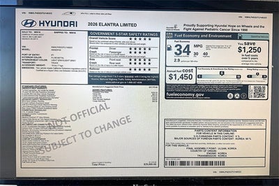 2026 Hyundai ELANTRA Limited