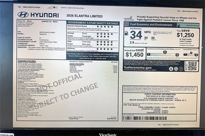 2026 Hyundai ELANTRA Limited