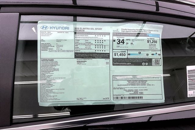 2026 Hyundai ELANTRA SEL Sport Premium